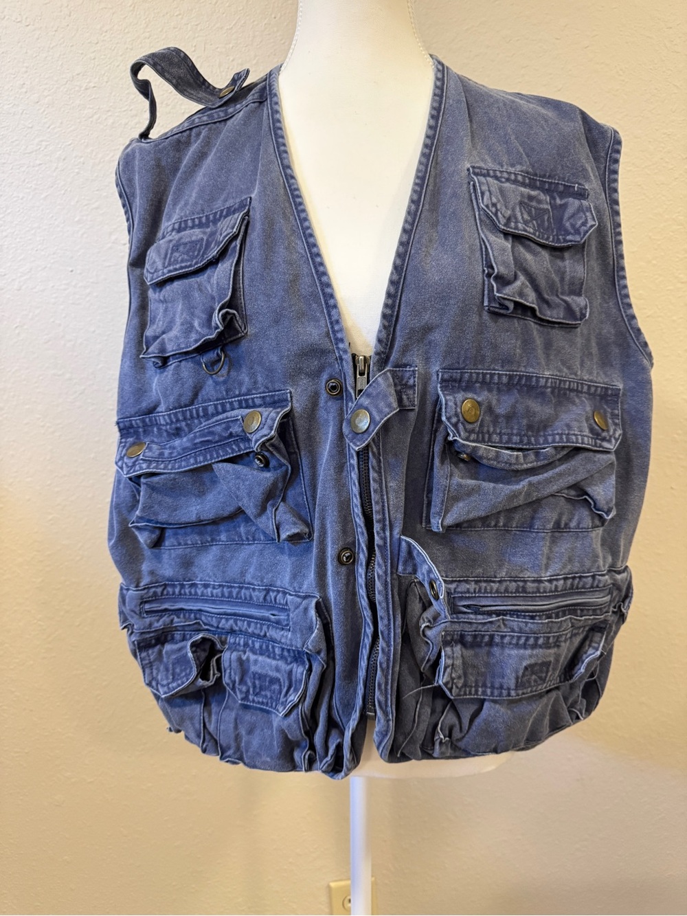 Vtg Pointe by Relay Gorpcore Navy Blue Utility Tactical Fishing Vest Medium